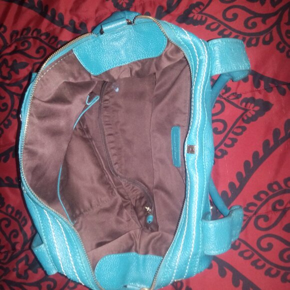 Woman Purse, Cuore and Pelle, Turquoise, used clean, style, zippers - Picture 3 of 3